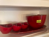 Vietri serving red glass dishes