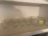 mini clear glass coffee cups; crystal glass bowl