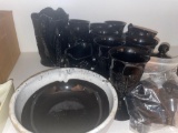 Black glass dish set