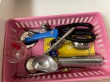 nut cracker; scissors; ice cream scoop; misc