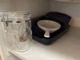 casserole pans; storage container; Corning ware dish
