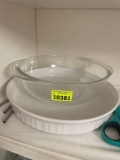 pie pan; serving bowl
