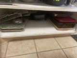 wire racks; muffin tins; cookie sheets; misc