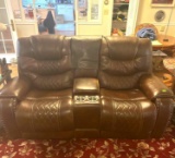 brown leather couch