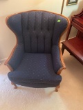 blue wingback chair