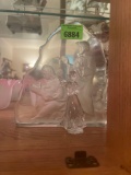 vintage nativity glass art, glass angel figurine