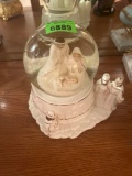 glass nativity snow globe music box