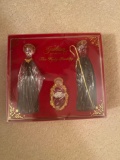 vintage Gorham crystal glass nativity set