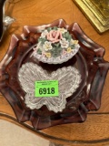 Glass containers and plate