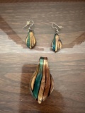 necklace pendant and earring set
