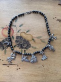 necklace with silver charms