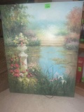 floral pond painting