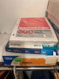 notebook paper, mailing labels Manila folders