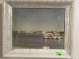 sail boat picture and wood frame