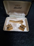 Speidel cufflinks and tie clip