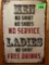 novelty sign