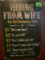 hiding from wife novelty bar sign