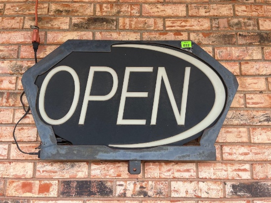 metal open sign
