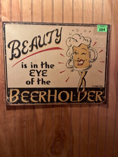novelty metal beer sign