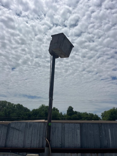 spot light mounted to poles