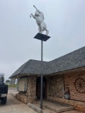 Stallion mounted to a post