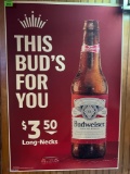 Budweiser advertising beer sign