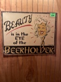 novelty metal beer sign