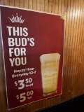 Budweiser beer wall sign