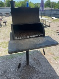 wood smoker with granite ledge