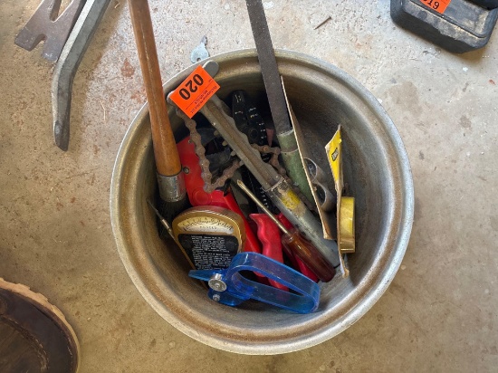 Various tools in bucket