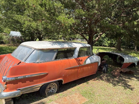 1956 Pontiac Star Chief wagon sells with title. No motor no transmission looks like Camaro front