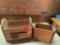 2 wooden boxes