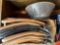 Vintage metal strainer and hangers