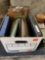 Box of binders and clip boards