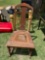 Wooden chair with wicker seat