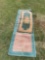 Peach and green floor runner and decorative floor mat