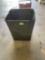 Metal trash can with brackets and reflectors