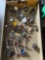 Nuts, bolts, screws, keys, wrench, and other hardware items