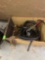 Drawer with pieces of hose, Misc vintage tools, Alemite 500 grease gun