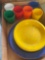 Vintage plastic cups and plates