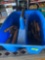 Blue carrying caddy with hammer, garden tools and more