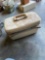 Vintage Samsonite make up suitcase with misc bottles