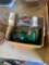 Miniature Coleman lantern, Trinket box and decorative bottle