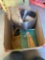 Four plug in timers, a silver bowl, real Orama, extension cord hanger, and photo albums