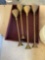 Wooden box with brass candleholders