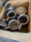 Box of pewter mugs