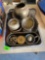 Miscellaneous brassware, which includes small spittoon, vases bowls