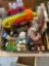 Box of kids vintage toys and books