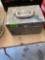 Metal box with butterflies on top