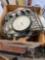 Box with various clocks